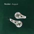 Art Pewter Celtic Birthstone Ring - Silver Plated Pewter - Made in Scotland - August (Peridot) - Heritage Of Scotland -