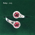 Art Pewter Celtic Birthstone Ring - Silver Plated Pewter - Made in Scotland - July (Ruby) - Heritage Of Scotland -