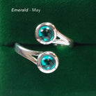 Art Pewter Celtic Birthstone Ring - Silver Plated Pewter - Made in Scotland - May (Emerald) - Heritage Of Scotland -