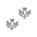 Art Pewter Scottish Thistle Birthstone Earrings - Silver - Plated Pewter - Made in Scotland - Heritage Of Scotland - August (Peridot)