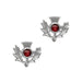 Art Pewter Scottish Thistle Birthstone Earrings - Silver - Plated Pewter - Made in Scotland - Heritage Of Scotland - January (Garnet)