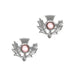 Art Pewter Scottish Thistle Birthstone Earrings - Silver - Plated Pewter - Made in Scotland - Heritage Of Scotland - June (Light Amethyst)