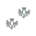 Art Pewter Scottish Thistle Birthstone Earrings - Silver - Plated Pewter - Made in Scotland - Heritage Of Scotland - March (Aquamarine)