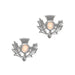 Art Pewter Scottish Thistle Birthstone Earrings - Silver - Plated Pewter - Made in Scotland - Heritage Of Scotland - October (Opal)