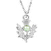Art Pewter Scottish Thistle Birthstone Pendant - Silver Plated Pewter - Made in Scotland - Heritage Of Scotland - August (Peridot)