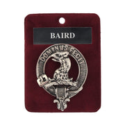 Baird Clan Badge, Kilt Pin, Lapel Pin, Cufflinks, Keyring/Key Fob & Gift Set — Fine Pewter by Art Pewter — Made in Scotland (Shiny Finish) - Heritage Of Scotland - Badge