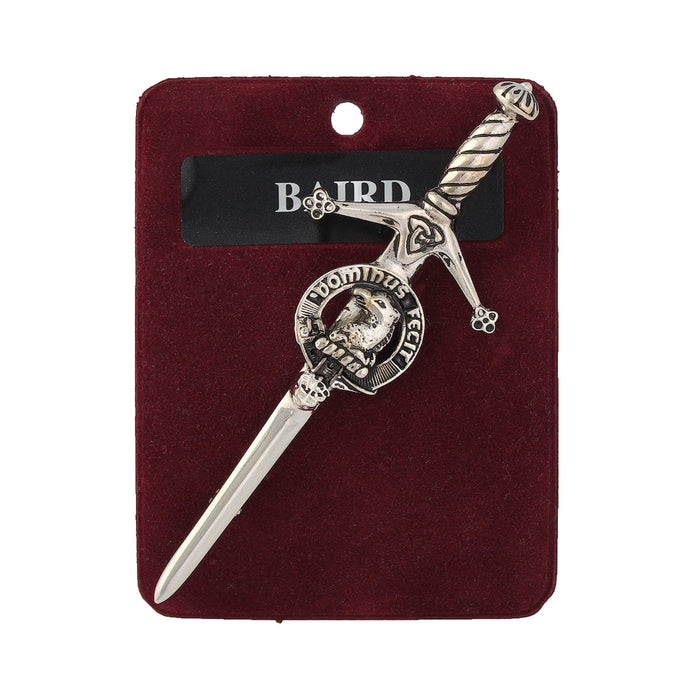 Baird Clan Badge, Kilt Pin, Lapel Pin, Cufflinks, Keyring/Key Fob & Gift Set — Fine Pewter by Art Pewter — Made in Scotland (Shiny Finish) - Heritage Of Scotland - Kilt Pin