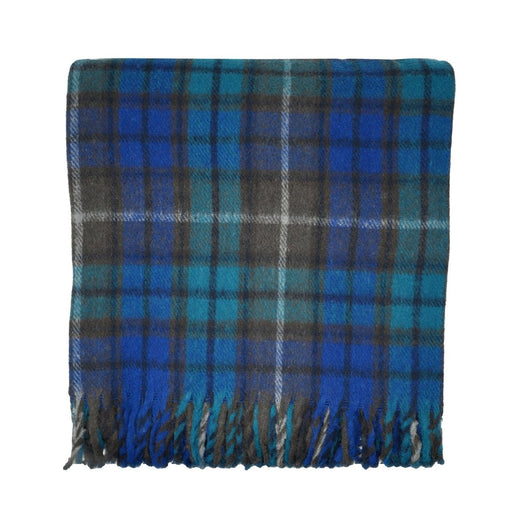 Ballantrae Highland Wool Blend Scottish Tartan Blanket Throw - Recycled Wool - 155 x 190 cm - Heritage Of Scotland - Buchanan Blue