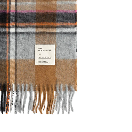 Balmoral 100% Cashmere Woven Scarf Exploded Bruce Grey - Heritage Of Scotland - EXPLODED BRUCE GREY