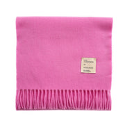 Balmoral 100% Cashmere Woven Scarf - PLAIN LIPSTICK PINK - Heritage Of Scotland -