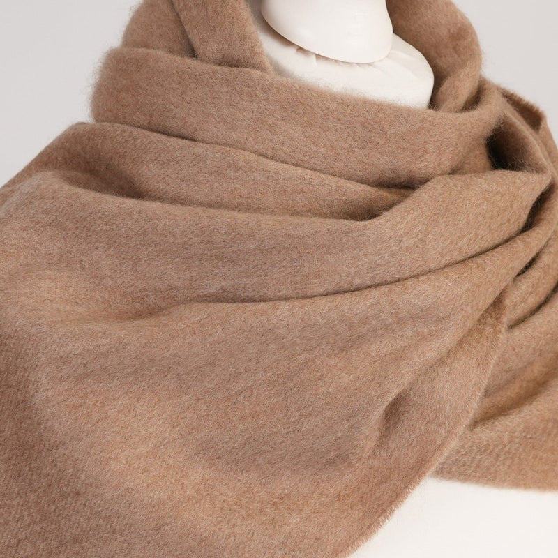 Balmoral 100% Cashmere Woven Scarf - PLAIN NATURAL - Heritage Of Scotland -