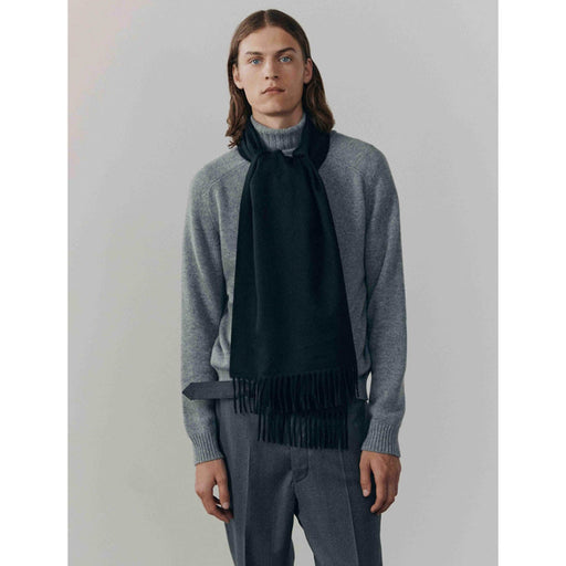 Balmoral 100% Cashmere Woven Scarf Plain Navy - Heritage Of Scotland - PLAIN NAVY