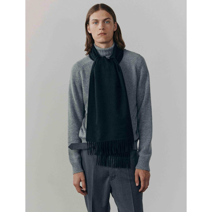 Balmoral 100% Cashmere Woven Scarf Plain Navy - Heritage Of Scotland - PLAIN NAVY