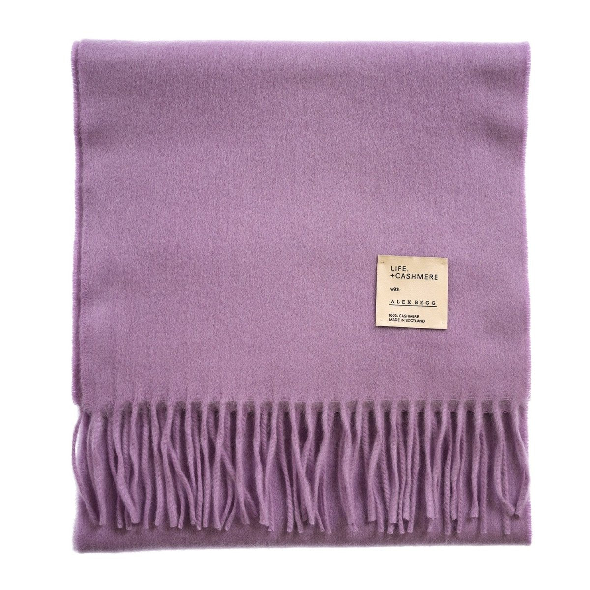 Balmoral 100% Cashmere Woven Scarf - PLAIN PURPLE - Heritage Of Scotland -