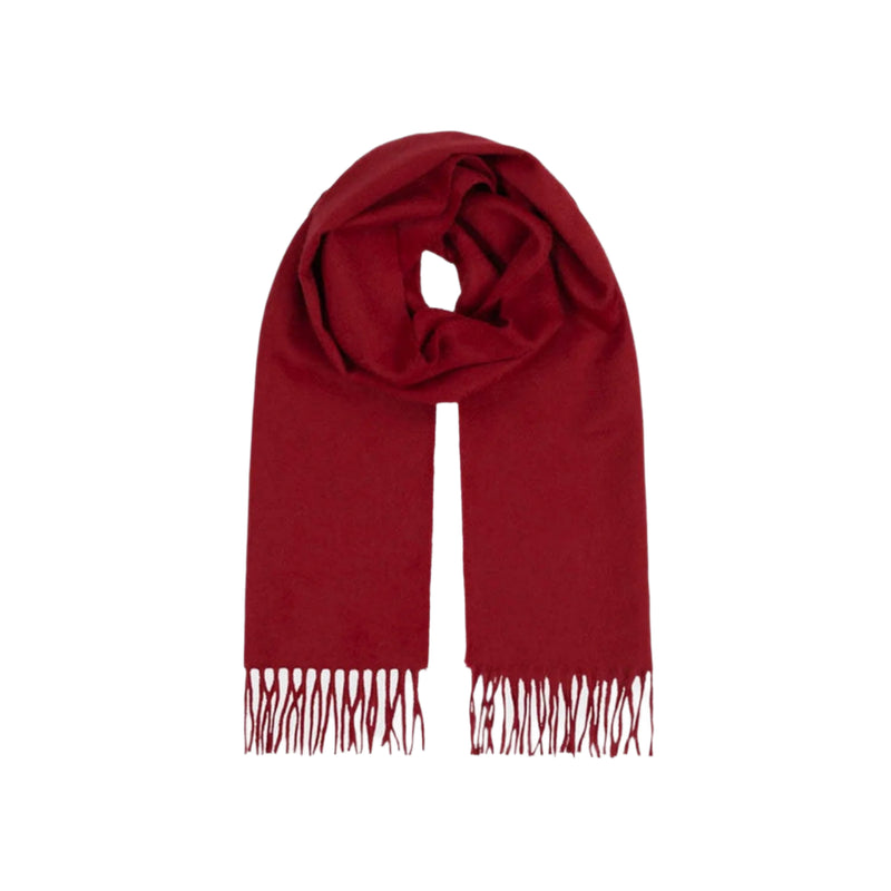 Balmoral 100% Cashmere Woven Scarf Plain Red - Heritage Of Scotland - PLAIN RED