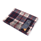 Balmoral 100% Cashmere Woven Scarf Tartan and Checks - Made in Scotland - BANNOCKBANE NAVY - Heritage Of Scotland -