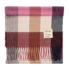 Balmoral 100% Cashmere Woven Scarf Tartan and Checks - Made in Scotland - BLOCK CHECK NEW PINK - Heritage Of Scotland -
