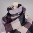 Balmoral 100% Cashmere Woven Scarf Tartan and Checks - Made in Scotland - BLOCK CHECK PINK - Heritage Of Scotland -