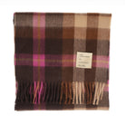 Balmoral 100% Cashmere Woven Scarf Tartan and Checks - Made in Scotland - BROOKE PINK - Heritage Of Scotland -