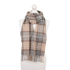 Balmoral 100% Cashmere Woven Scarf Tartan and Checks - Made in Scotland - MACKELLAR NATURAL - Heritage Of Scotland -