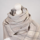 Balmoral 100% Cashmere Woven Scarf Tartan and Checks - Made in Scotland - MORAY CHECK BLUE - Heritage Of Scotland -
