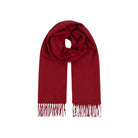 Balmoral 100% Cashmere Woven Scarf Tartan and Checks - Made in Scotland - PLAIN RED - Heritage Of Scotland -