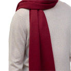 Balmoral 100% Cashmere Woven Scarf Tartan and Checks - Made in Scotland - PLAIN RED - Heritage Of Scotland -