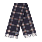 Balmoral 100% Cashmere Woven Scarf Tartan and Checks - Made in Scotland - THOMSON NAVY - Heritage Of Scotland -