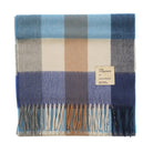 Balmoral 100% Cashmere Woven Scarf Tartans and Checks - Made in Scotland - Heritage Of Scotland - BLOCK CHECK BLUE