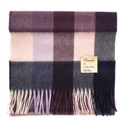 Balmoral 100% Cashmere Woven Scarf Tartans and Checks - Made in Scotland - Heritage Of Scotland - BLOCK CHECK PINK