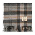 Balmoral 100% Cashmere Woven Scarf Tartans and Checks - Made in Scotland - Heritage Of Scotland - MORAY CHECK GREY