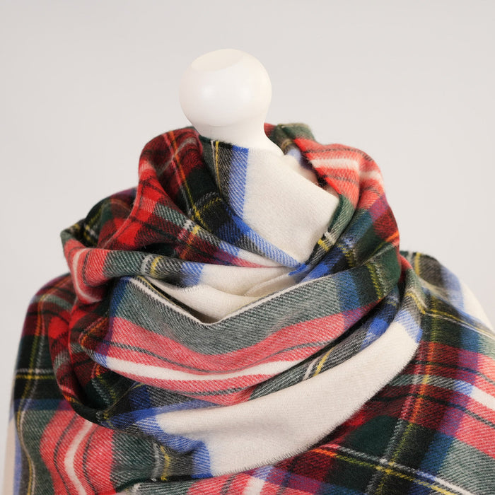 Balmoral 100% Cashmere Woven Scarf Tartans and Checks - Made in Scotland - Heritage Of Scotland - STEWART WHITE