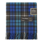 Balmoral Highland Wool Blend Scottish Tartan Blanket Throw - Recycled Wool - 155 x 190 cm - BUCHANAN BLUE - Heritage Of Scotland -