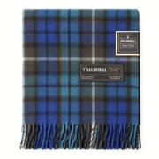 Balmoral Highland Wool Blend Scottish Tartan Blanket Throw - Recycled Wool - 155 x 190 cm - BUCHANAN BLUE - Heritage Of Scotland -