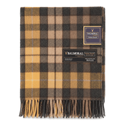 Balmoral Highland Wool Blend Scottish Tartan Blanket Throw - Recycled Wool - 155 x 190 cm - BUCHANAN NATURAL - Heritage Of Scotland -
