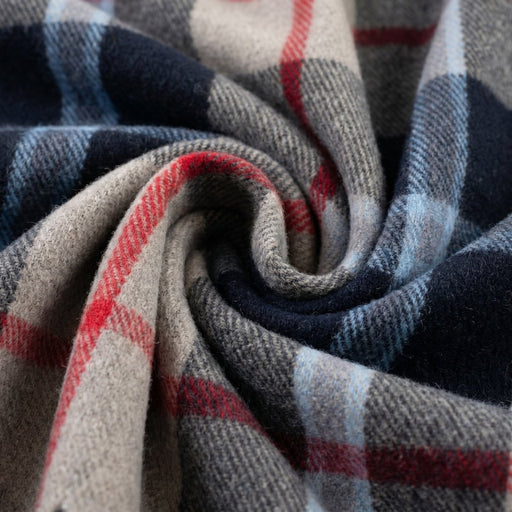 Balmoral Highland Wool Blend Scottish Tartan Blanket Throw - Recycled Wool - 155 x 190 cm - DOUGLAS NAVY - Heritage Of Scotland -