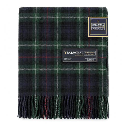Balmoral Highland Wool Blend Scottish Tartan Blanket Throw - Recycled Wool - 155 x 190 cm - MACKENZIE - Heritage Of Scotland -