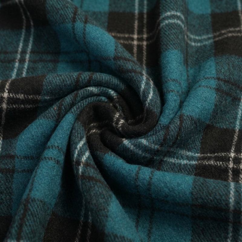 Balmoral Highland Wool Blend Scottish Tartan Blanket Throw - Recycled Wool - 155 x 190 cm - RAMSAY BLUE - Heritage Of Scotland -