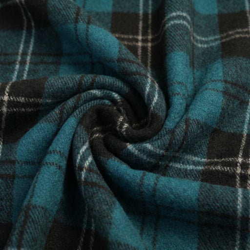Balmoral Highland Wool Blend Scottish Tartan Blanket Throw - Recycled Wool - 155 x 190 cm - RAMSAY BLUE - Heritage Of Scotland -