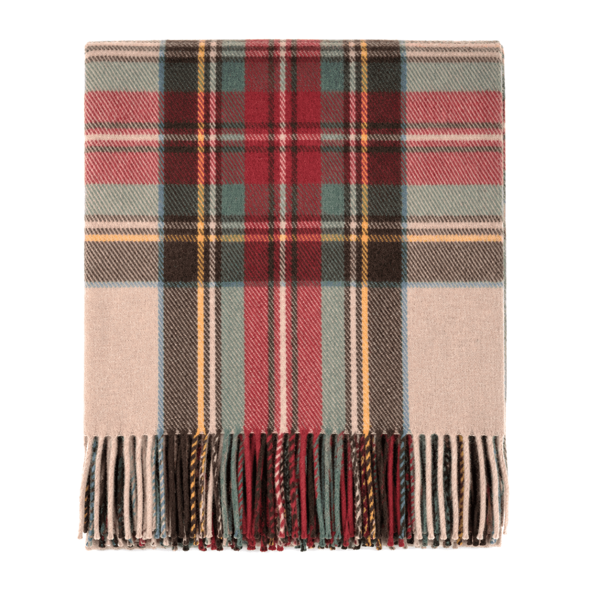 Balmoral Highland Wool Blend Scottish Tartan Blanket Throw - Recycled Wool - 155 x 190 cm - STEWART DRESS ANTIQUE - Heritage Of Scotland -