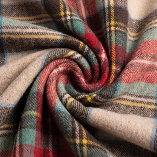 Balmoral Highland Wool Blend Scottish Tartan Blanket Throw - Recycled Wool - 155 x 190 cm - STEWART DRESS ANTIQUE - Heritage Of Scotland -