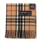 Balmoral Highland Wool Blend Scottish Tartan Blanket Throw - Recycled Wool - 155 x 190 cm - THOMSON CAMEL - Heritage Of Scotland -