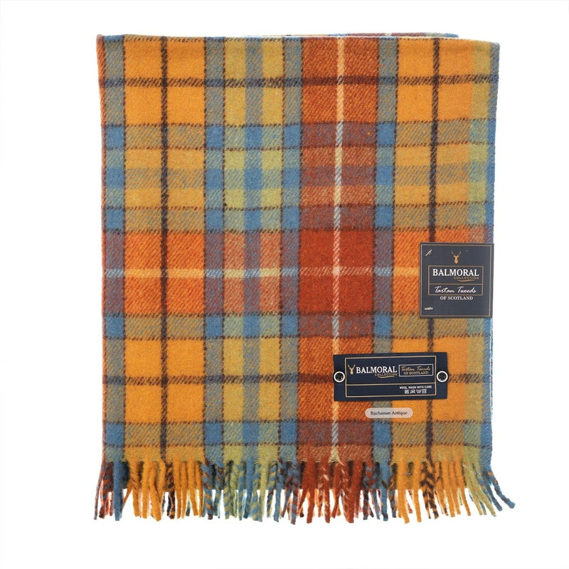 Balmoral Woollen Knee Blanket with Fringed Edges - Buchanan Antique - Heritage Of Scotland - 