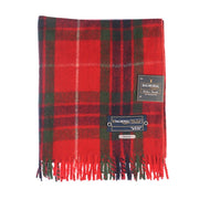 Balmoral Woollen Knee Blanket with Fringed Edges - Fraser Red - Heritage Of Scotland - 