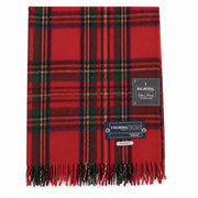 Balmoral Woollen Knee Blanket with Fringed Edges - Royal Stewart - Heritage Of Scotland - 