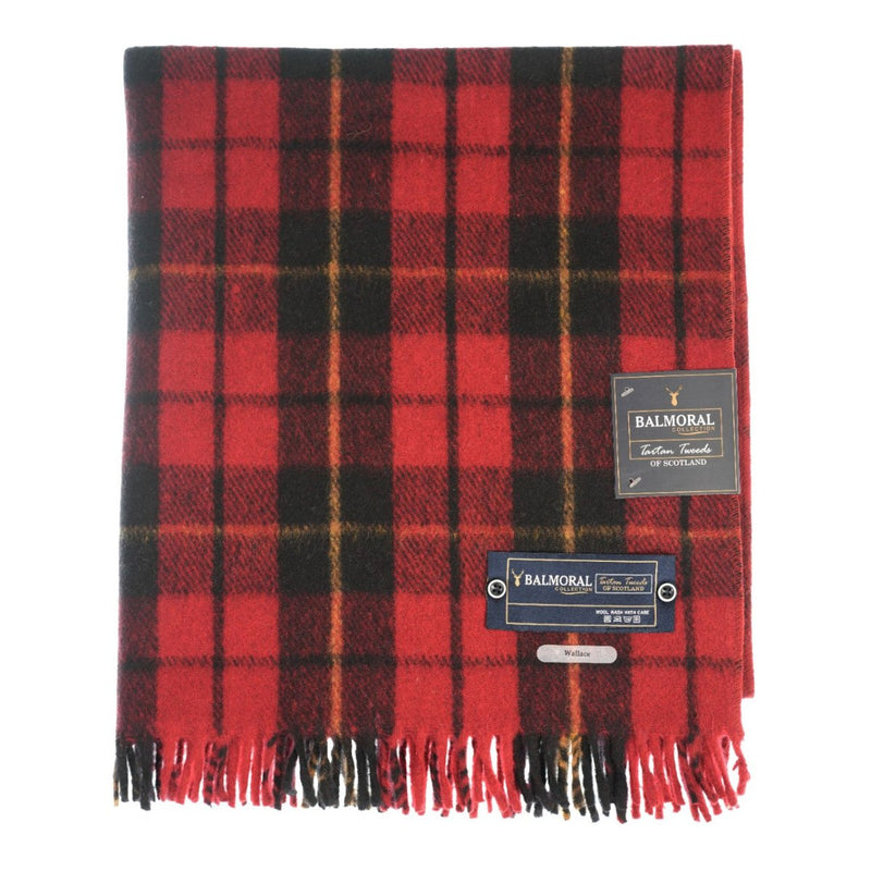 Balmoral Woollen Knee Blanket with Fringed Edges - Wallace - Heritage Of Scotland - 