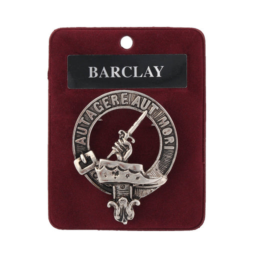 Barclay Clan Badge, Kilt Pin, Lapel Pin, Cufflinks, Keyring/Key Fob & Gift Set — Fine Pewter by Art Pewter — Made in Scotland (Shiny Finish) - Heritage Of Scotland - Badge