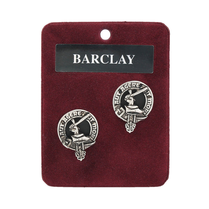Barclay Clan Badge, Kilt Pin, Lapel Pin, Cufflinks, Keyring/Key Fob & Gift Set — Fine Pewter by Art Pewter — Made in Scotland (Shiny Finish) - Heritage Of Scotland - Cufflinks