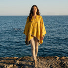 Bee Print Reversible Wrap Cape for Women - OCHRE - Heritage Of Scotland -