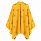 Bee Print Reversible Wrap Cape for Women - OCHRE - Heritage Of Scotland -